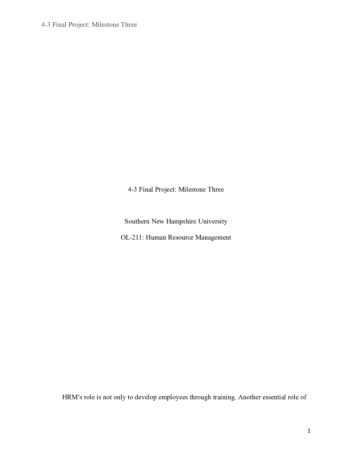 Preview image for 4 3 Final Project Milestone Three.docx    4-3 Final Project: Milestone Three  Southern New